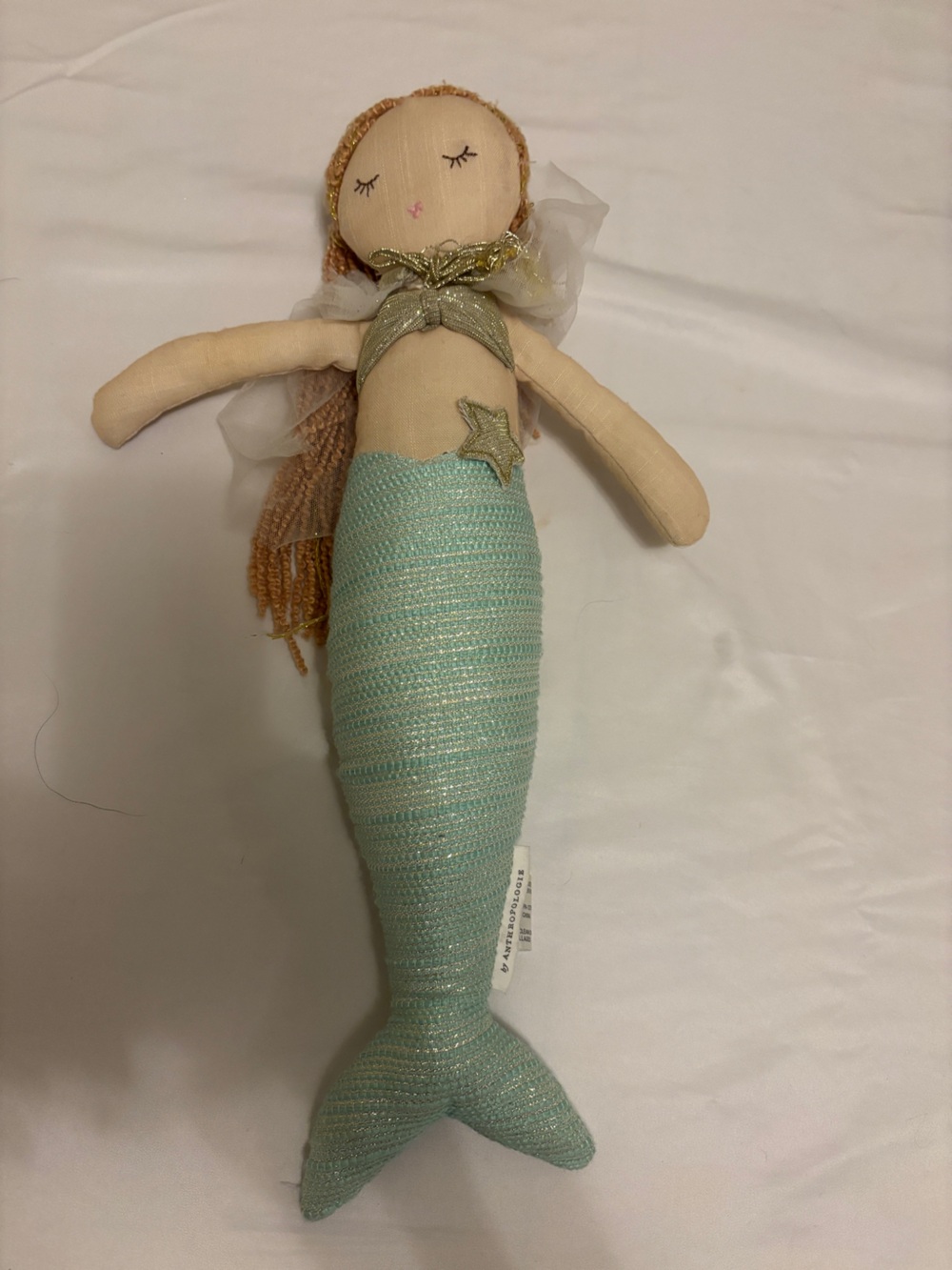 Anthropologie Mint Green Mermaid Doll